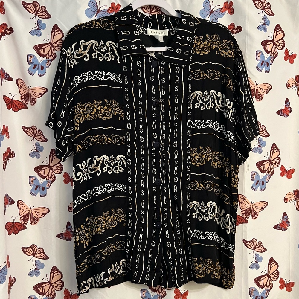 Mens vintage short sleeve button up